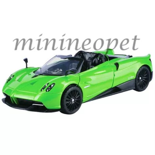 MOTORMAX Pagani Huayra Roadster 1:24 diecast model car, green convertible, black wheels