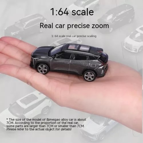 1:64 scale alloy SUV diecast model with sound and light, dark gray