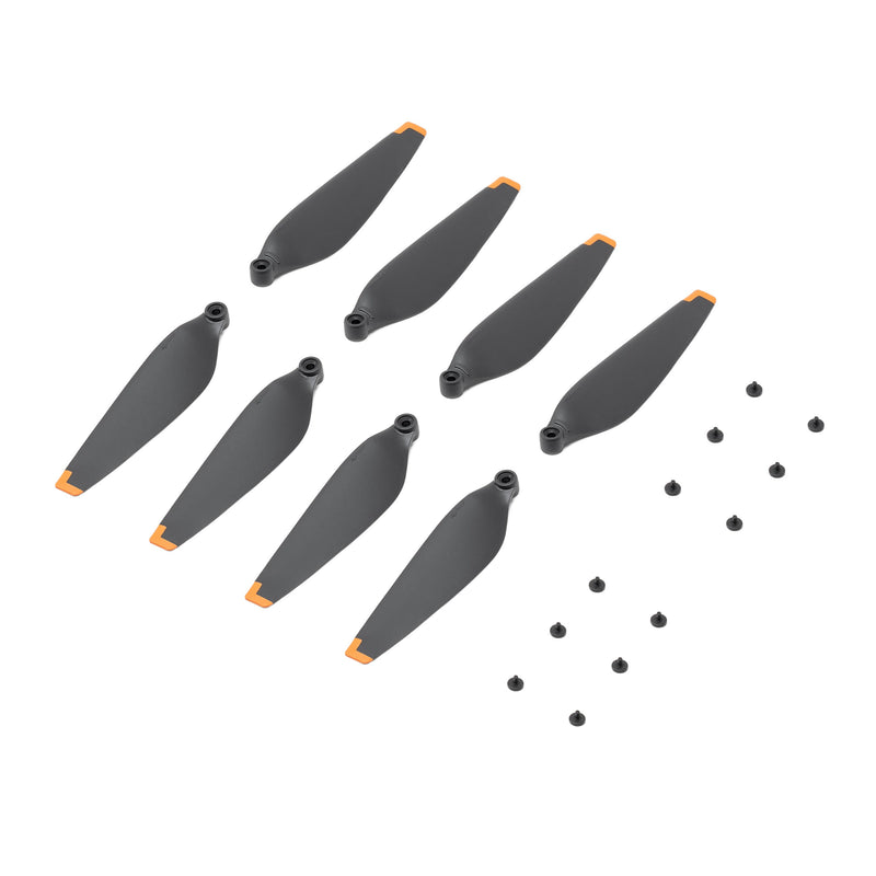 Drone propeller set with multiple blades and small mounting screws