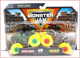 2 TRUCKS - Monster Jam GRAVE DIGGER vs MAX-D - Series 28 Diecast 1:64 _NEW_ Parts