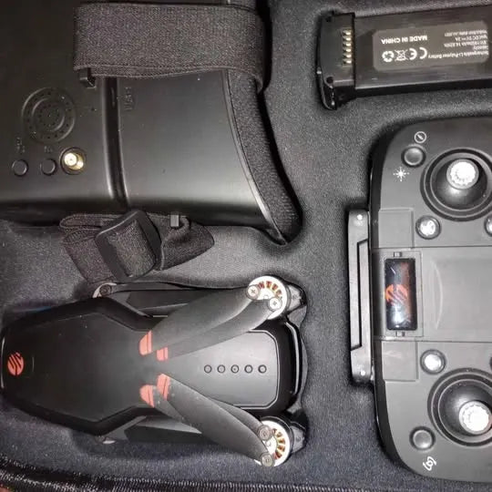Drone controller with screen plus drone body with propellers