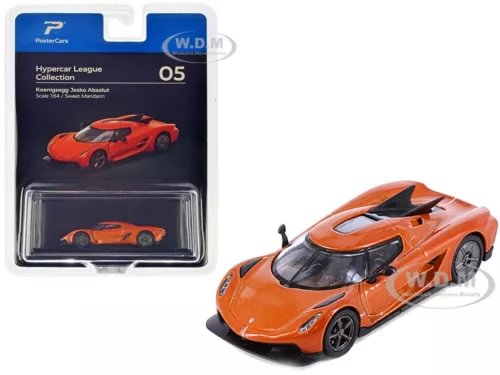 KOENIGSEGG Jesko Absolut diecast model car, sweet mandarin orange, front three-quarter view