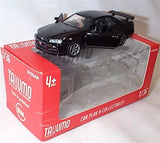 Black Nissan GT-R34 V Spec 11 diecast car with pull-back in retail box