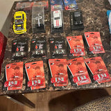 Set of diecast model cars in blister packaging, assorted colors and designs