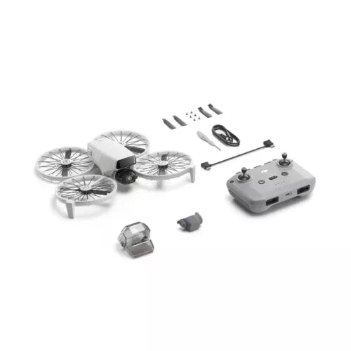 DJI flip camera drone with propellers and RC remote controller