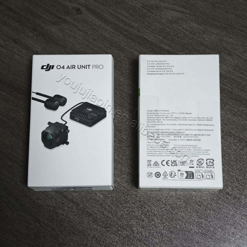 DJI O4 Air Unit Pro box packaging with camera module illustration