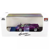 LCD Models 1/64 Diecast Model Car Pagani Huayra Roadster Purple Metallic/Carbon Parts