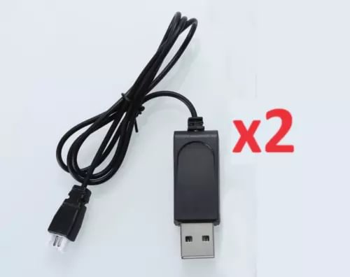 SkyRider Harrier Pro drone battery charger set, USB cable, two units