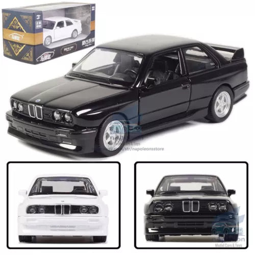 BMW M3 1987 diecast model car toy, black with chrome details