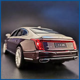 1:24 Hong Qi H9 Luxury Car Model Diecast Simulation Sound Light Kids Xmas Gift Parts