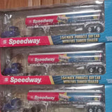 Speedway branded 1/64 diecast Mack Pinnacle day cab with fuel tank trailer, boxed