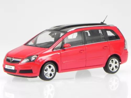 Red diecast model car, station wagon with panoramic roof and silver wheels