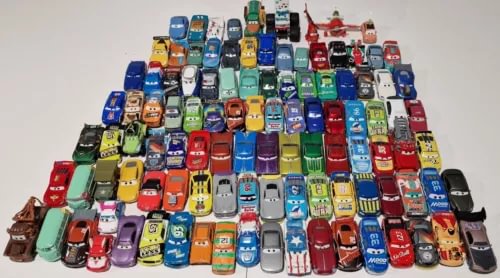 1:55 diecast car and plane toy bundle, assorted vehicles in rows