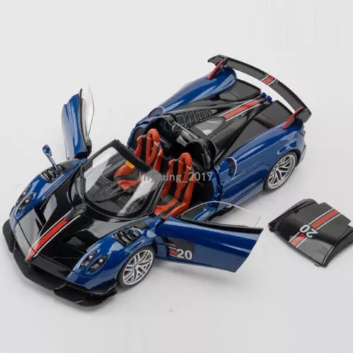 1:18 Pagani Huayra Roadster BC blue diecast model car with open doors