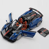 1:18 Pagani Huayra Roadster BC blue diecast model car with open doors