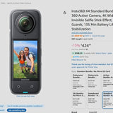 Insta360 X4 action camera with front lens and display screen