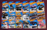Hot Wheels 1:64 diecast car set, multiple cars in blister packaging