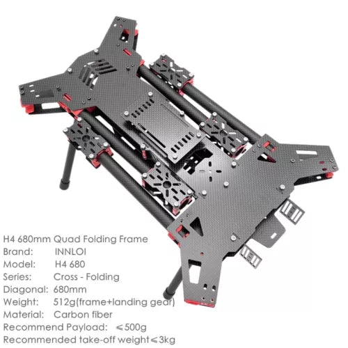 INNLOI H4 680 Drone Folding Frame H680 Alien Cross-Fold Quad Carbon Fiber Drone