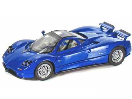 Blue 1/24 scale diecast model car with detailed front and side profile