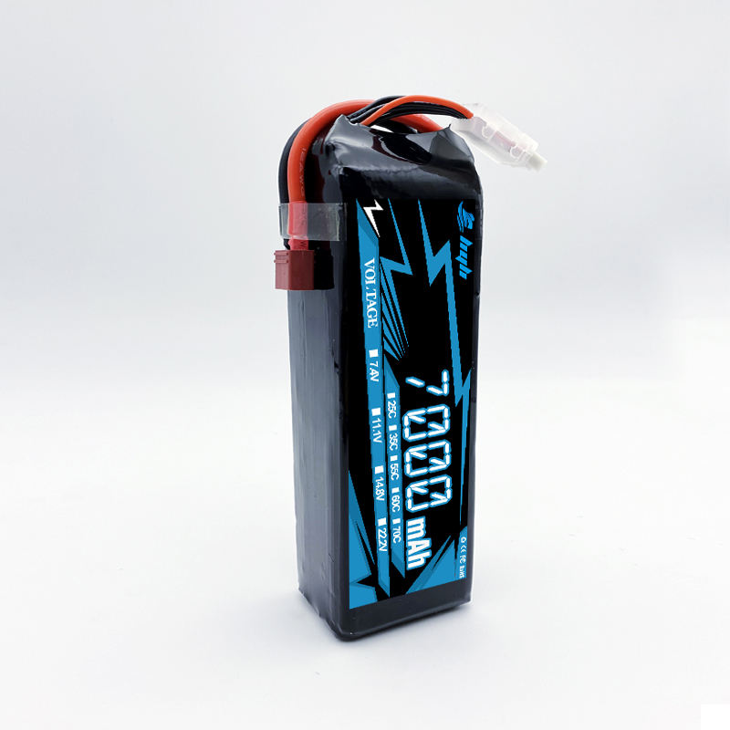 Compact black lithium battery pack with red and black wire leads