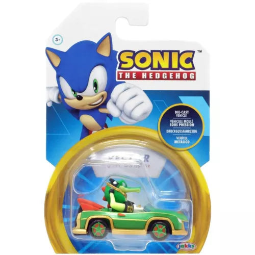 Green die-cast Beat Monster car, Sonic-themed blister package