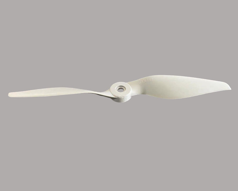Plastic RC electric two-blade propeller with center hub, light cream