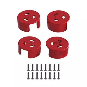 Red aluminum motor cover set with screw hardware, for DJI Avata