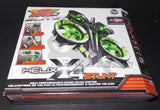 Green RC stunt quad helicopter drone in retail box