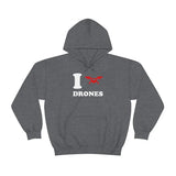 I Love Drones Unisex Heavy Blend? Hooded Sweatshirt Hoodie Drone