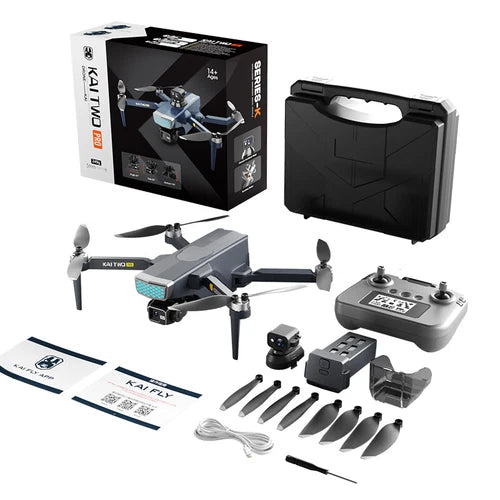 GPS obstacle-avoidance quadcopter drone kit with controller and propellers