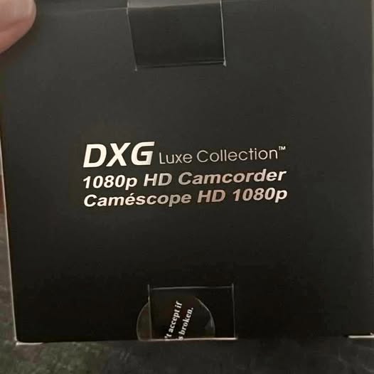 DXG 1080p HD camcorder box with Luxe Collection branding