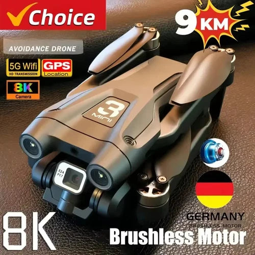Foldable brushless GPS drone with dual cameras, gray body