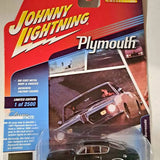 Johnny Lightning die-cast Plymouth model car in blister packaging
