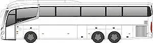 White OO gauge bus body diecast, side view