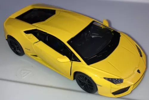 Yellow Lamborghini Huracan 1:36 die-cast model car with detailed body and wheels