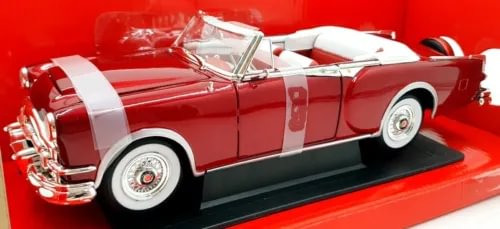 Red 1953 Packard Caribbean 1/18 scale diecast convertible model, whitewall tires