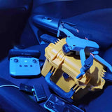 Dji Air 2S drone with controller, blue and yellow body, folding arms