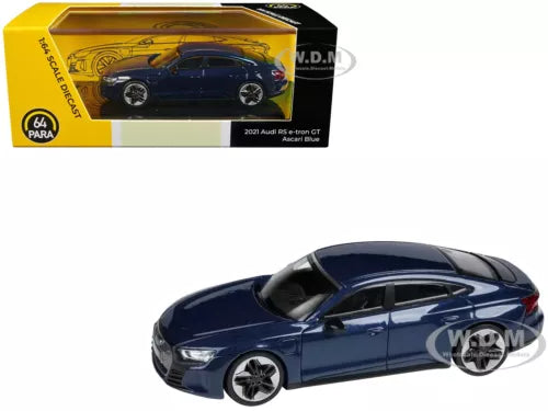 Blue diecast model sports car with front 3/4 view, black wheels and grille
