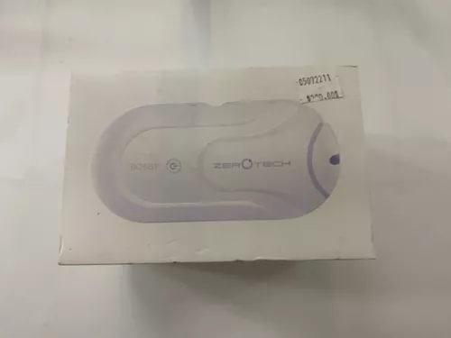 Tech drone in retail box, white with blue circular light