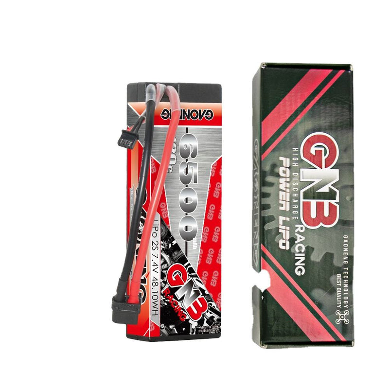 RC LiPo battery with hard case, XT60 connector, red/black wiring