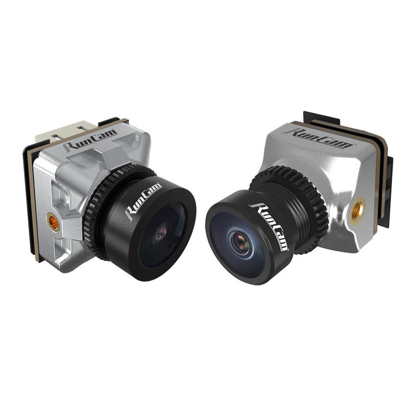 RunCam Phoenix 2 FPV camera module, silver housing with black lens and side mounts