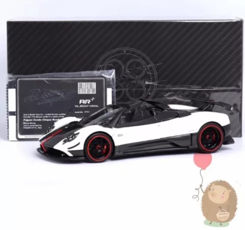 1:18 diecast alloy sports car model, white with red accents and black details