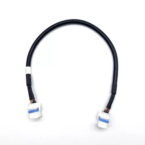 Black signal cable with two white connector plugs