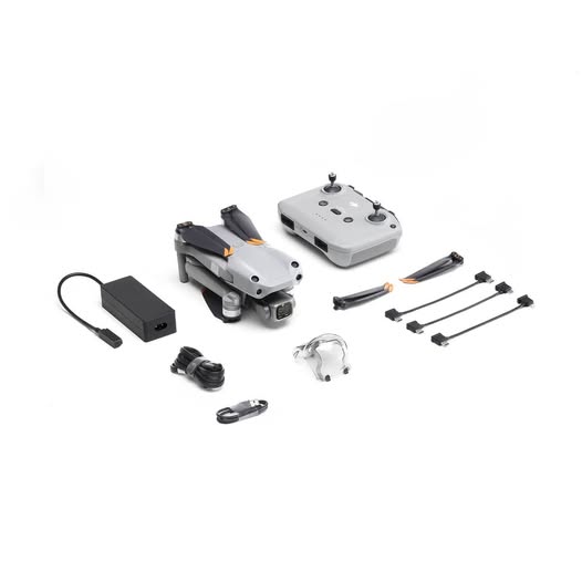 Quadcopter drone kit with controller, batteries, and mounting accessories