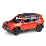 1/36 scale red SUV alloy diecast car model with black hood and roof rack
