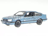 Light blue diecast model car Opel Monza A GS/E, 1/43 scale, side view