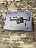 Chubory A77 drone packaging box with quadcopter illustration and 2.4 GHz