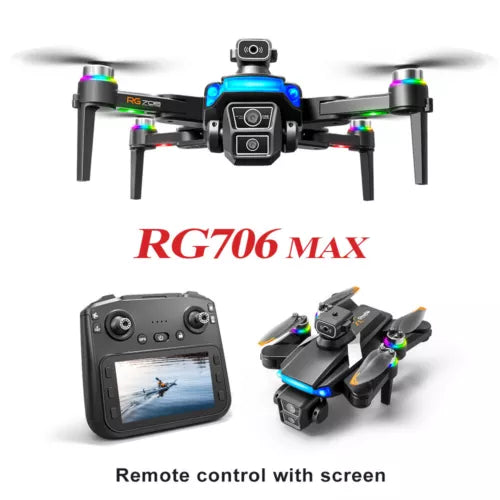 Quadcopter drone with camera and remote controller with screen