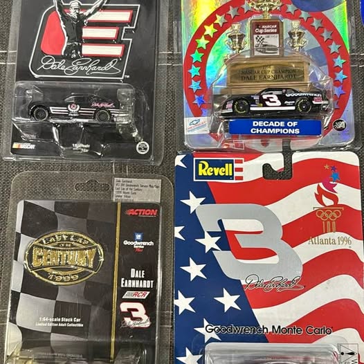 Diecast car assortment in retail boxes with Dale Earnhardt and race decals
