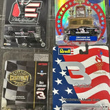 Diecast car assortment in retail boxes with Dale Earnhardt and race decals